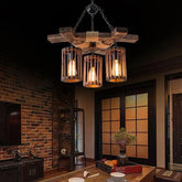 Gear Cage Vintage Wooden Chandelier - Clowas